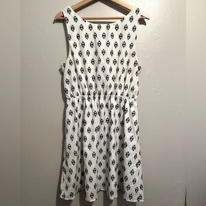 Everly Black and White Patterned Mini Sundress